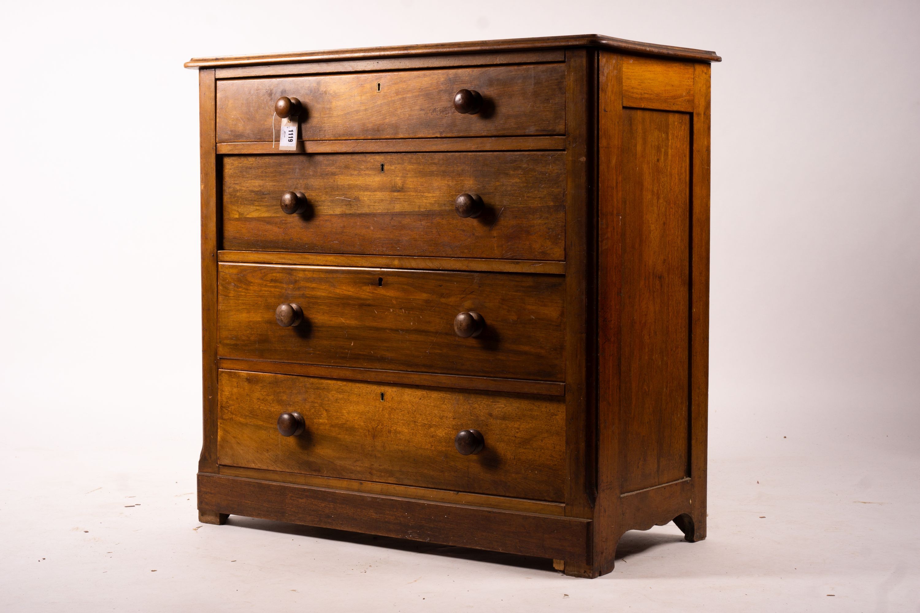 A pair of Victorian walnut chests, width 102cm, depth 49cm, height 99cm